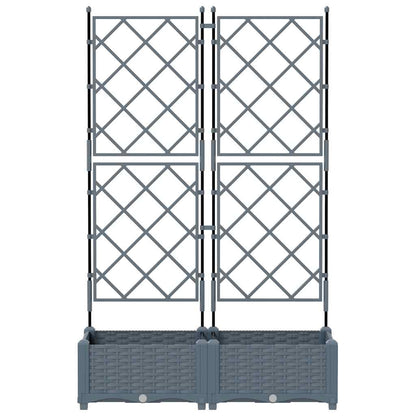 vidaXL Garten-Pflanzgefäß 2 pcs Hellgrau 80 x 40 x 125,5 cm Stahl