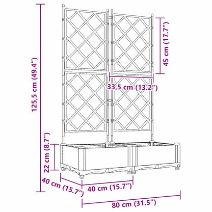 vidaXL Garten-Pflanzgefäß 2 pcs Hellgrau 80 x 40 x 125,5 cm Stahl