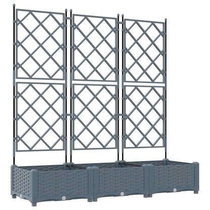vidaXL Garten-Pflanzgefäß 3 pcs Hellgrau 120 x 40 x 125,5 cm Stahl