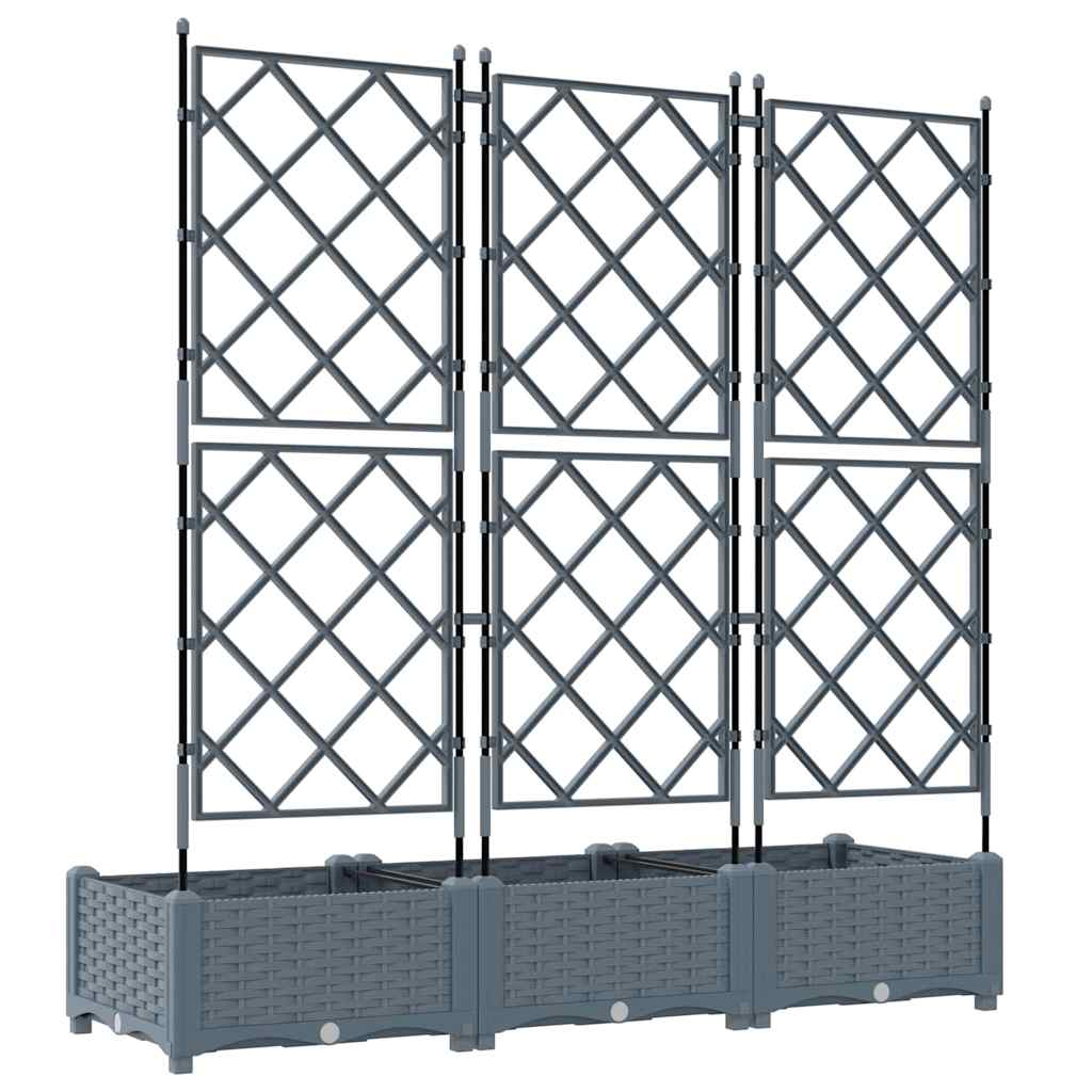 vidaXL Garten-Pflanzgefäß 3 pcs Hellgrau 120 x 40 x 125,5 cm Stahl