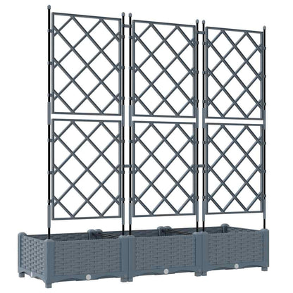 vidaXL Garten-Pflanzgefäß 3 pcs Hellgrau 120 x 40 x 125,5 cm Stahl