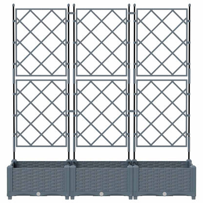vidaXL Garten-Pflanzgefäß 3 pcs Hellgrau 120 x 40 x 125,5 cm Stahl