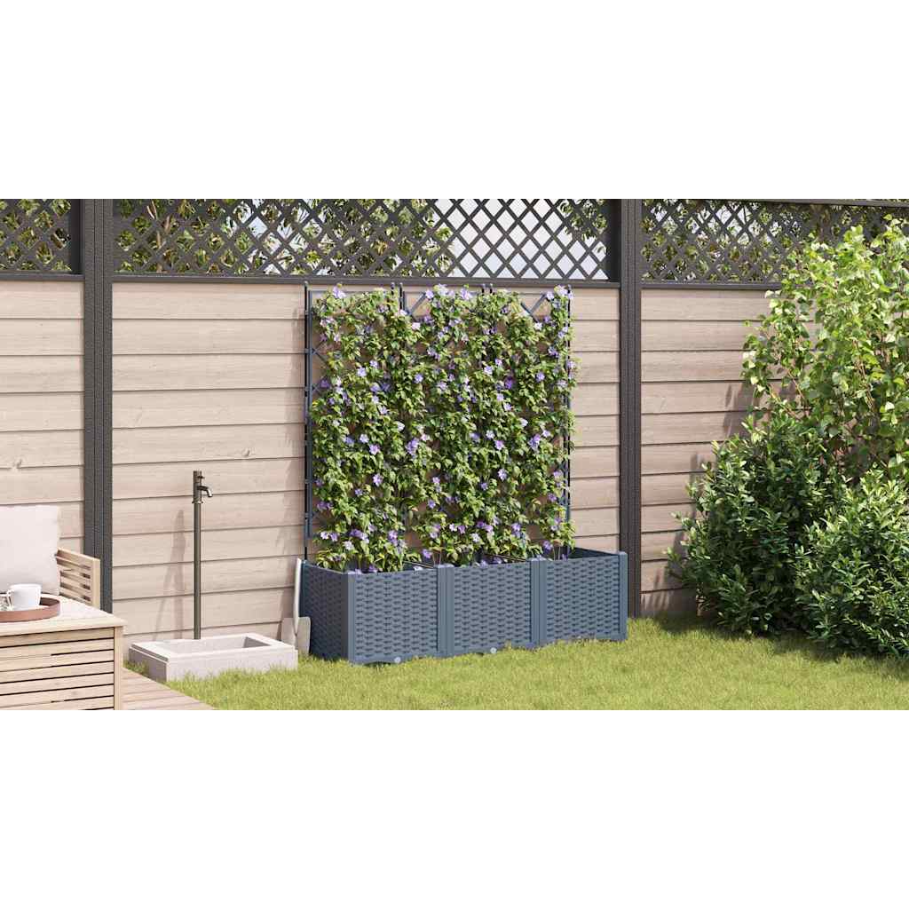 vidaXL Garten-Pflanzgefäß 3 pcs Hellgrau 120 x 40 x 143 cm Stahl