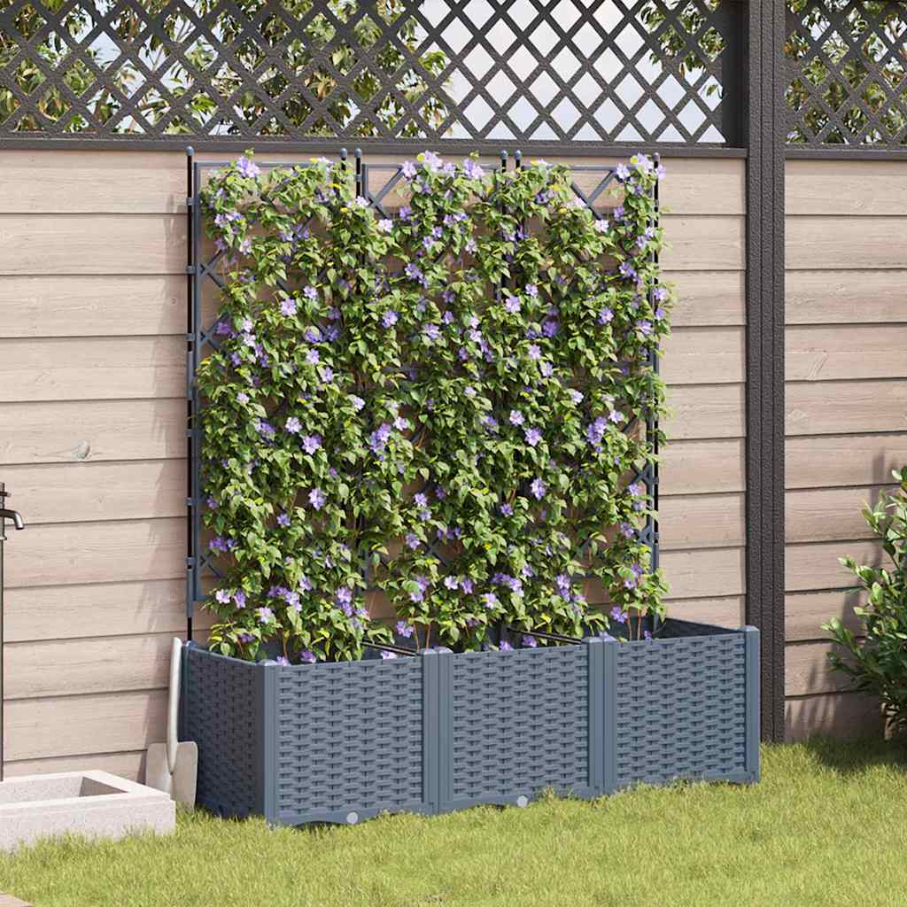 vidaXL Garten-Pflanzgefäß 3 pcs Hellgrau 120 x 40 x 143 cm Stahl