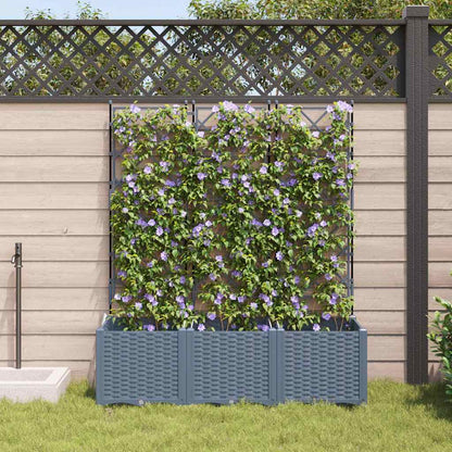 vidaXL Garten-Pflanzgefäß 3 pcs Hellgrau 120 x 40 x 143 cm Stahl