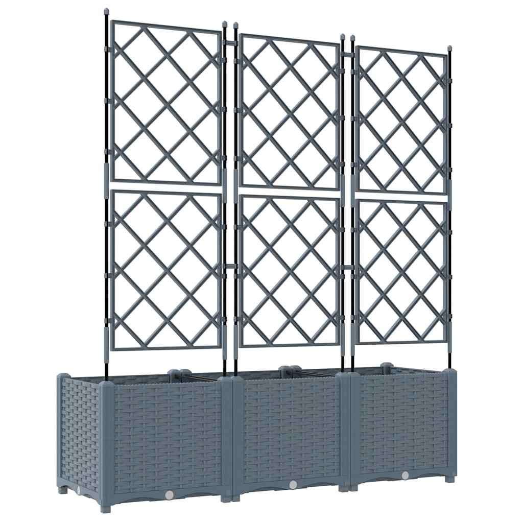 vidaXL Garten-Pflanzgefäß 3 pcs Hellgrau 120 x 40 x 143 cm Stahl