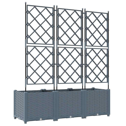 vidaXL Garten-Pflanzgefäß 3 pcs Hellgrau 120 x 40 x 143 cm Stahl