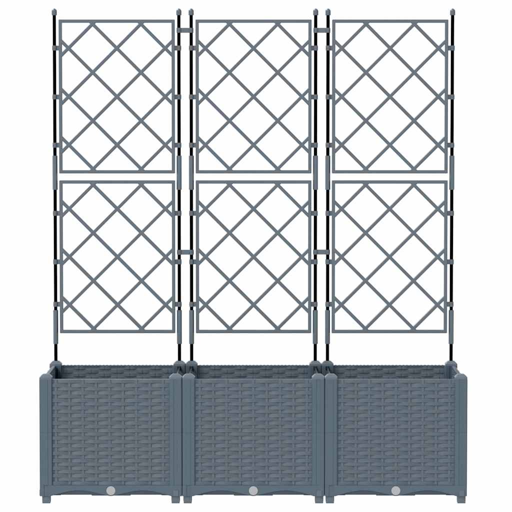 vidaXL Garten-Pflanzgefäß 3 pcs Hellgrau 120 x 40 x 143 cm Stahl