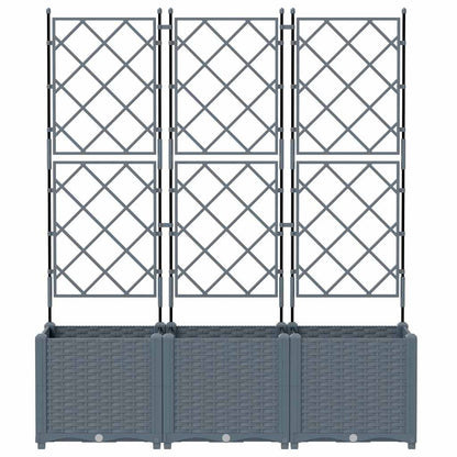 vidaXL Garten-Pflanzgefäß 3 pcs Hellgrau 120 x 40 x 143 cm Stahl