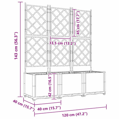 vidaXL Garten-Pflanzgefäß 3 pcs Hellgrau 120 x 40 x 143 cm Stahl