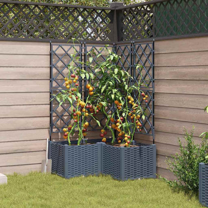 vidaXL Garten-Pflanzgefäß 3 pcs Hellgrau 80 x 80 x 143 cm Stahl