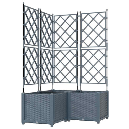 vidaXL Garten-Pflanzgefäß 3 pcs Hellgrau 80 x 80 x 143 cm Stahl