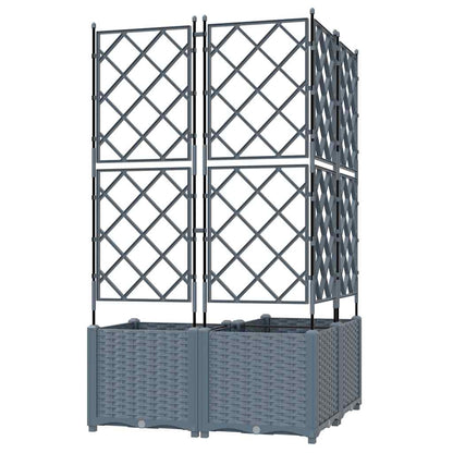 vidaXL Garten-Pflanzgefäß 3 pcs Hellgrau 80 x 80 x 143 cm Stahl