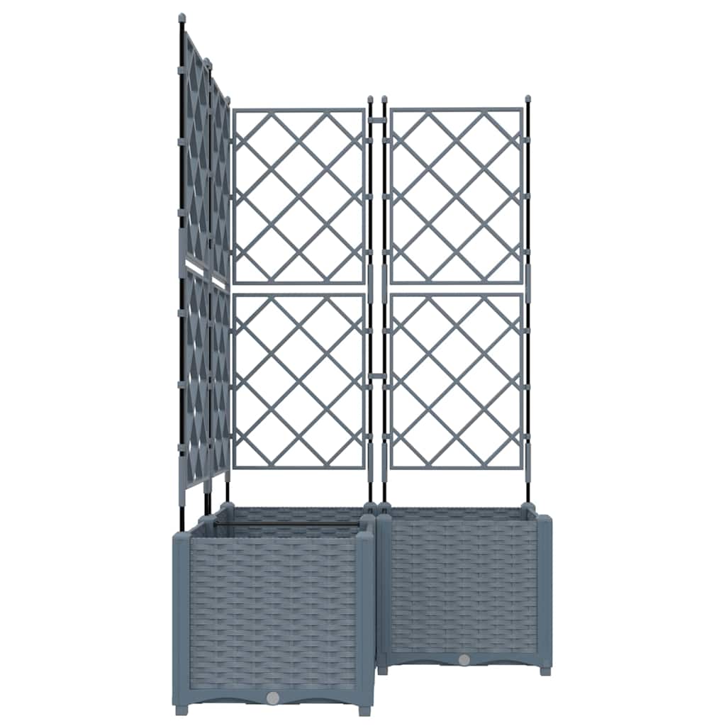 vidaXL Garten-Pflanzgefäß 3 pcs Hellgrau 80 x 80 x 143 cm Stahl