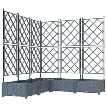 vidaXL Garten-Pflanzgefäß 5 pcs Hellgrau 120 x 120 x 125,5 cm Stahl