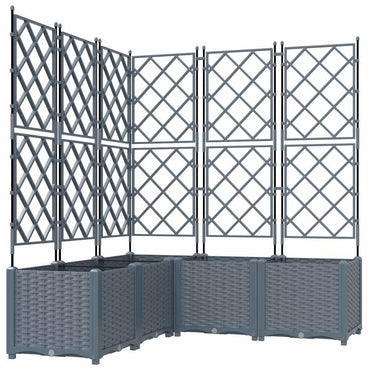 vidaXL Garten-Pflanzgefäß 5 pcs Hellgrau 120 x 120 x 143 cm Stahl
