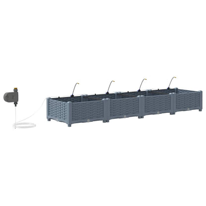 vidaXL Garten-Pflanzgefäß 4 pcs Hellgrau Stahl