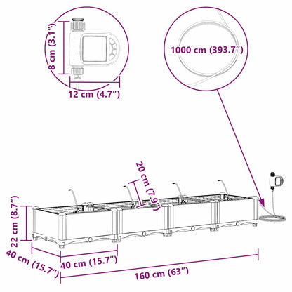 vidaXL Garten-Pflanzgefäß 4 pcs Hellgrau Stahl