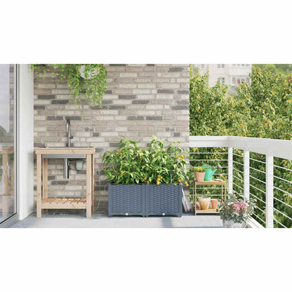 vidaXL Garten-Pflanzgefäß 2 pcs Hellgrau Stahl
