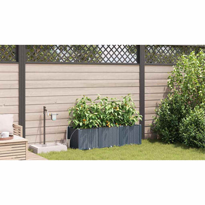vidaXL Garten-Pflanzgefäß 3 pcs Hellgrau Stahl