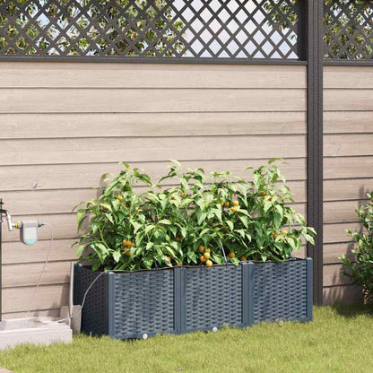 vidaXL Garten-Pflanzgefäß 3 pcs Hellgrau Stahl