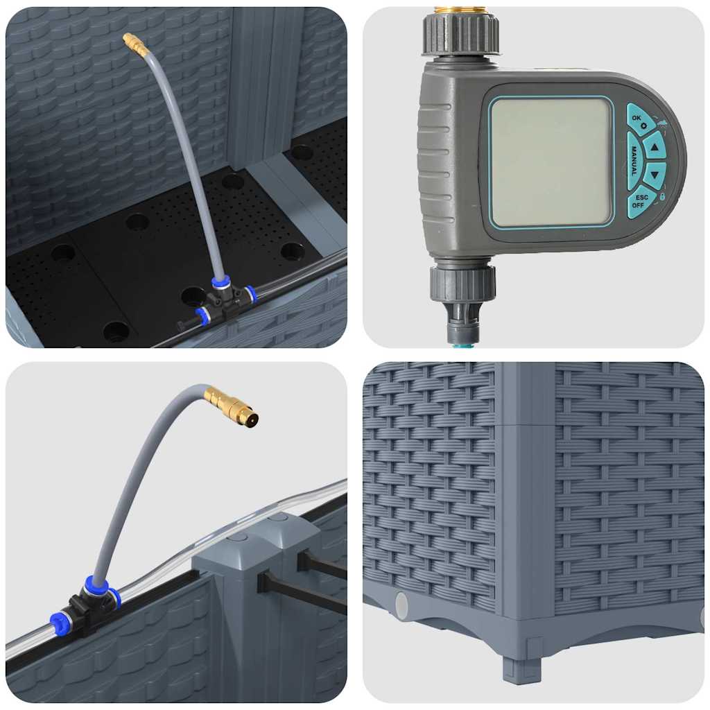 Garten-Pflanzgefäß 4 pcs Hellgrau Stahl