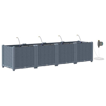 vidaXL Garten-Pflanzgefäß 4 pcs Hellgrau Stahl