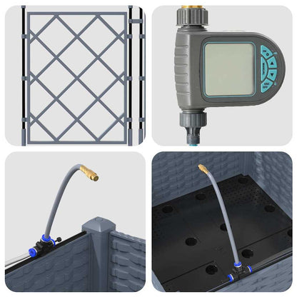 Garten-Pflanzgefäß Hellgrau 40 x 40 x 126 cm Stahl