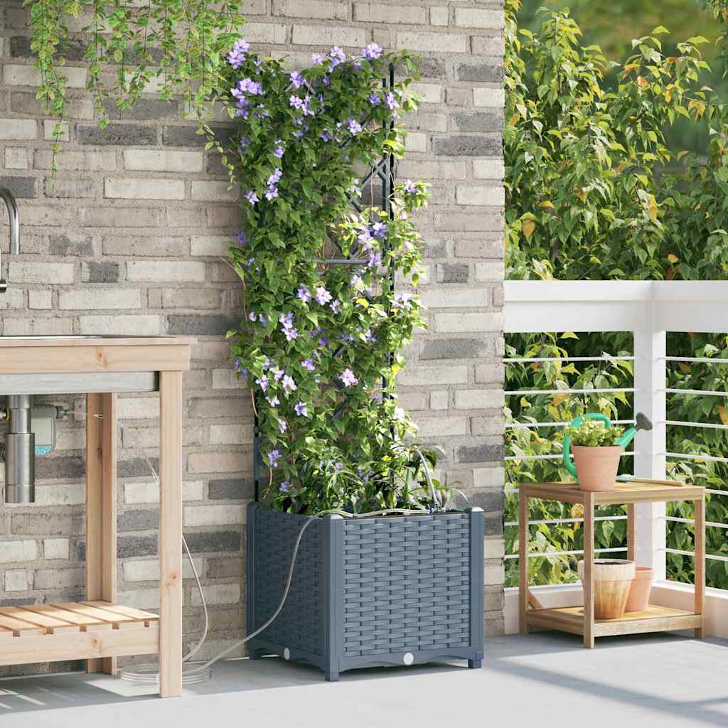 vidaXL Garten-Pflanzgefäß 2 pcs Hellgrau Stahl