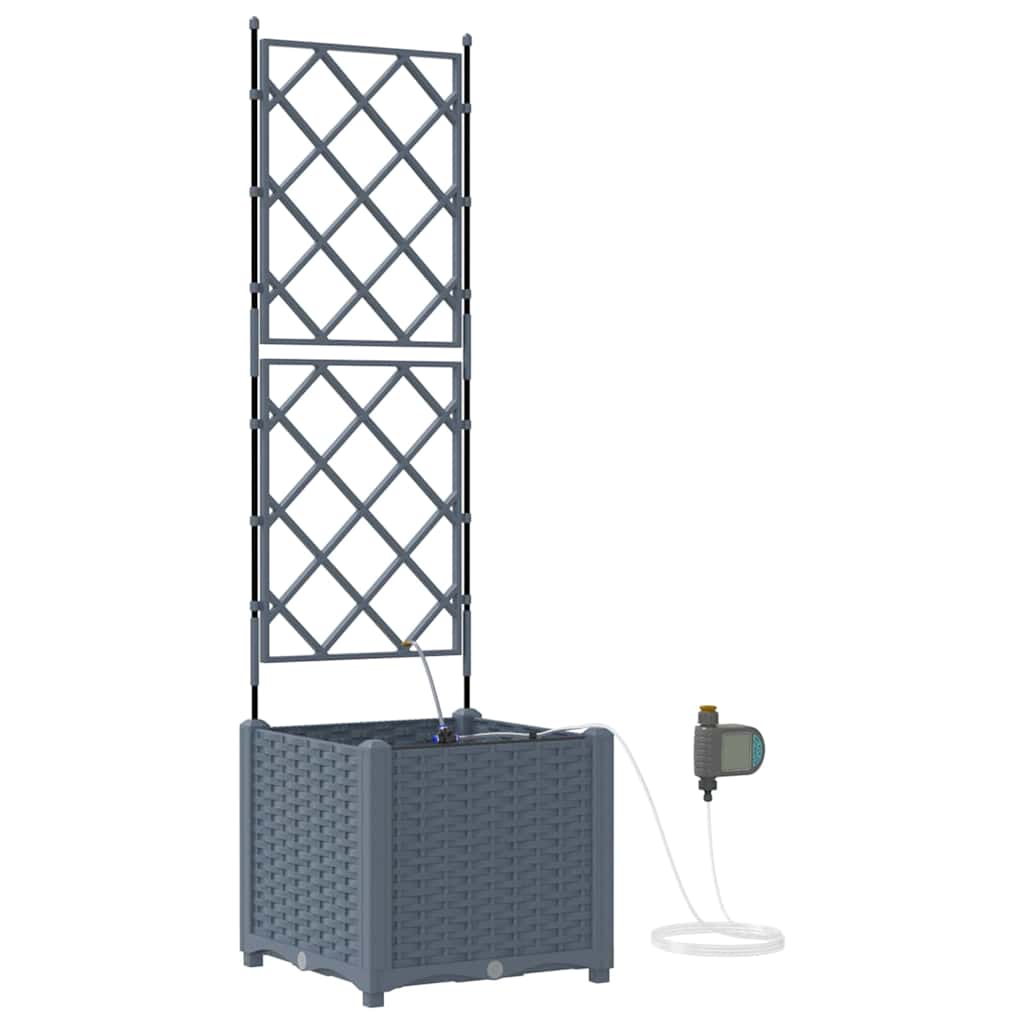 vidaXL Garten-Pflanzgefäß 2 pcs Hellgrau Stahl