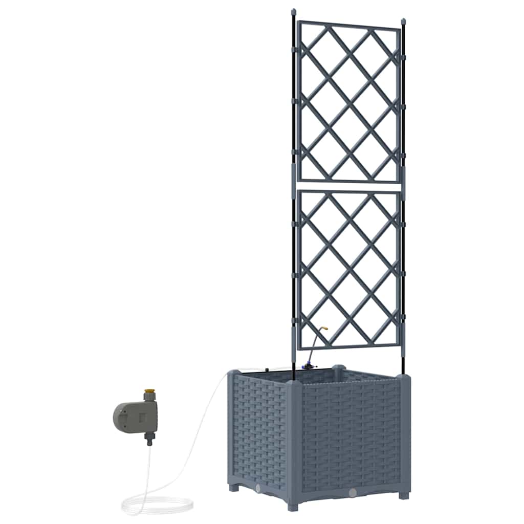 vidaXL Garten-Pflanzgefäß 2 pcs Hellgrau Stahl