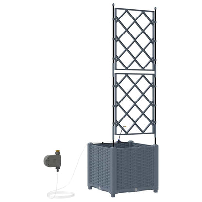 vidaXL Garten-Pflanzgefäß 2 pcs Hellgrau Stahl
