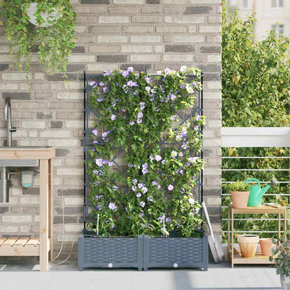 vidaXL Garten-Pflanzgefäß 2 pcs Hellgrau Stahl