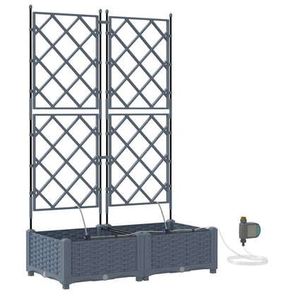 vidaXL Garten-Pflanzgefäß 2 pcs Hellgrau Stahl