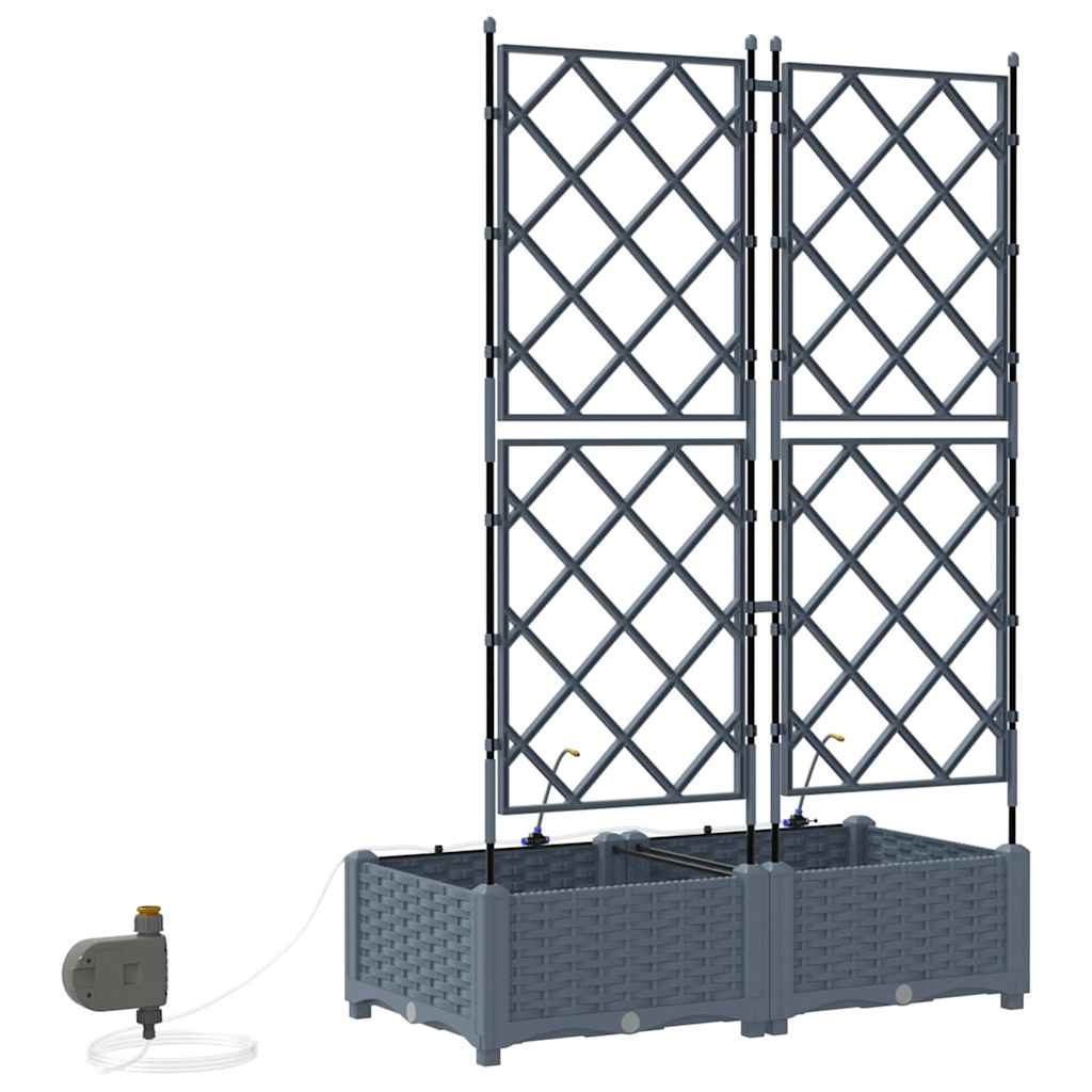 vidaXL Garten-Pflanzgefäß 2 pcs Hellgrau Stahl