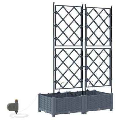 vidaXL Garten-Pflanzgefäß 2 pcs Hellgrau Stahl