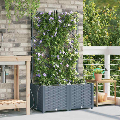 vidaXL Garten-Pflanzgefäß 2 pcs Hellgrau Stahl