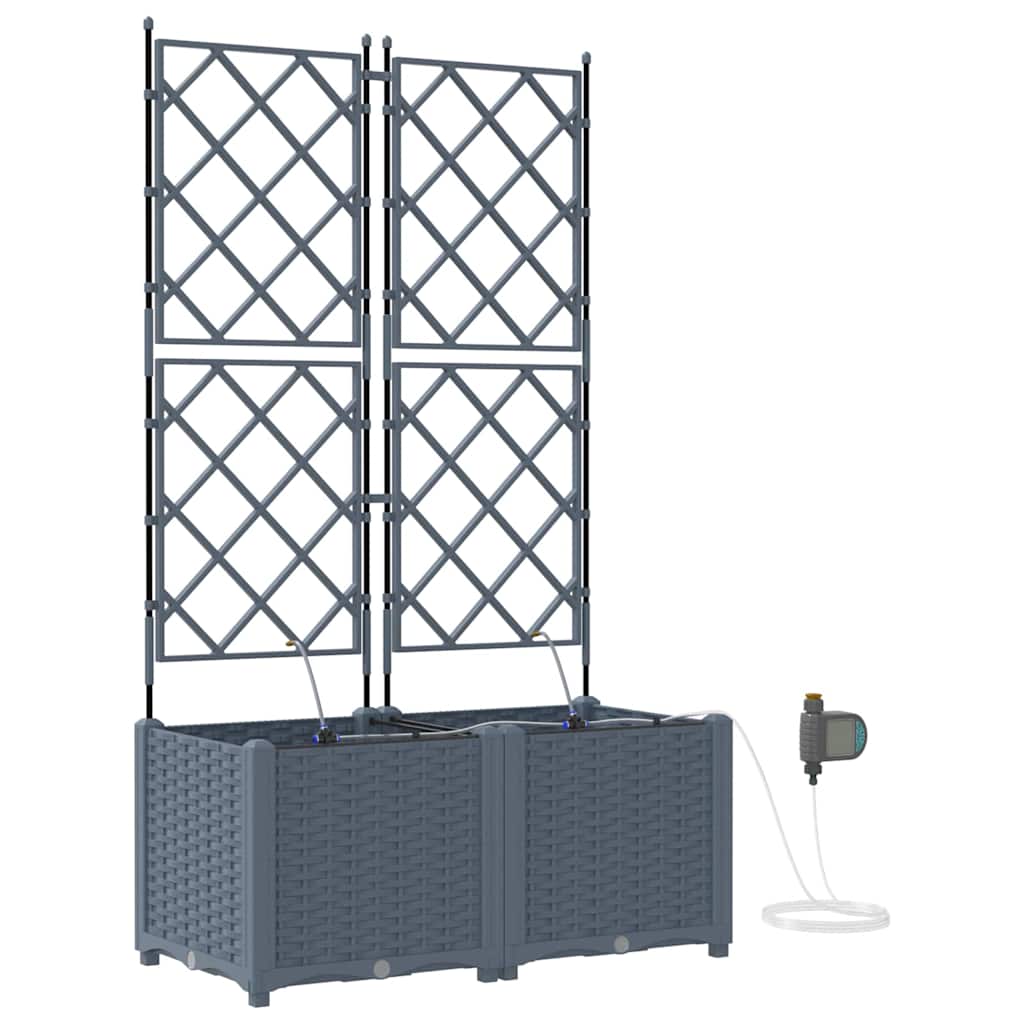 vidaXL Garten-Pflanzgefäß 2 pcs Hellgrau Stahl