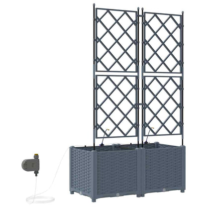vidaXL Garten-Pflanzgefäß 2 pcs Hellgrau Stahl