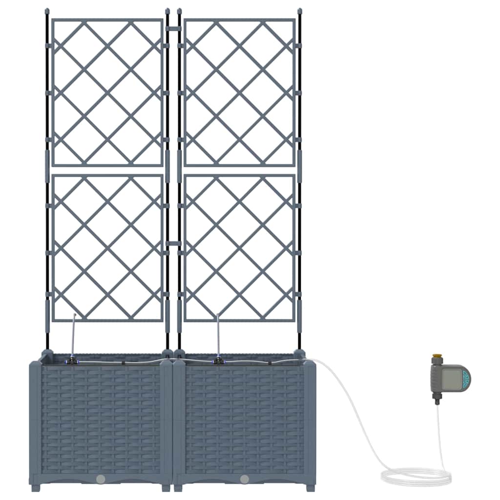 vidaXL Garten-Pflanzgefäß 2 pcs Hellgrau Stahl