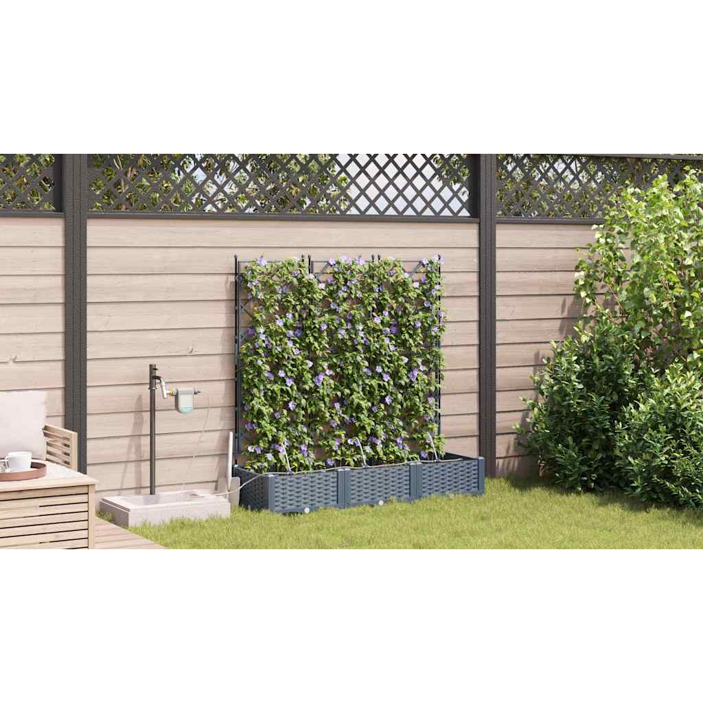 vidaXL Garten-Pflanzgefäß 3 pcs Hellgrau Stahl