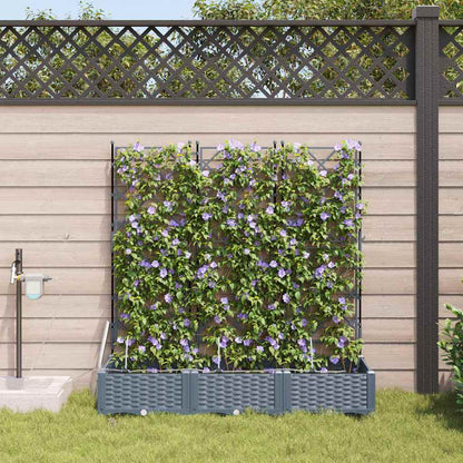 vidaXL Garten-Pflanzgefäß 3 pcs Hellgrau Stahl