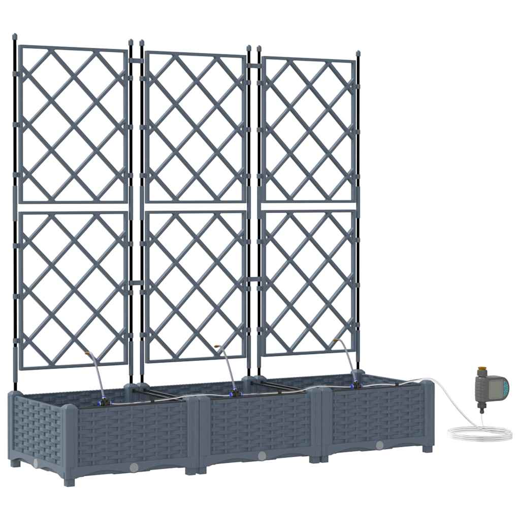 vidaXL Garten-Pflanzgefäß 3 pcs Hellgrau Stahl