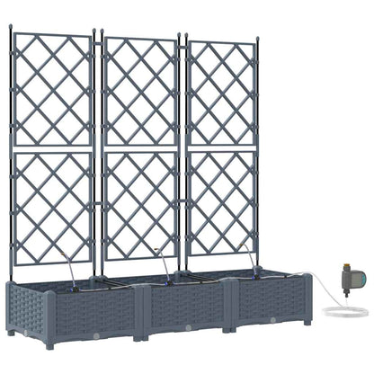 vidaXL Garten-Pflanzgefäß 3 pcs Hellgrau Stahl