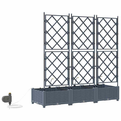 vidaXL Garten-Pflanzgefäß 3 pcs Hellgrau Stahl