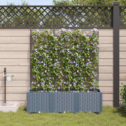vidaXL Garten-Pflanzgefäß 3 pcs Hellgrau Stahl