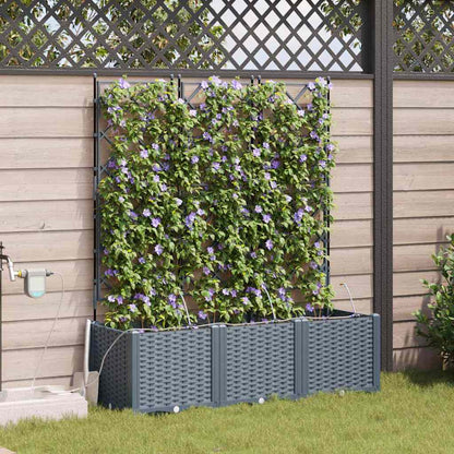 vidaXL Garten-Pflanzgefäß 3 pcs Hellgrau Stahl