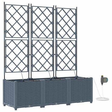 vidaXL Garten-Pflanzgefäß 3 pcs Hellgrau Stahl