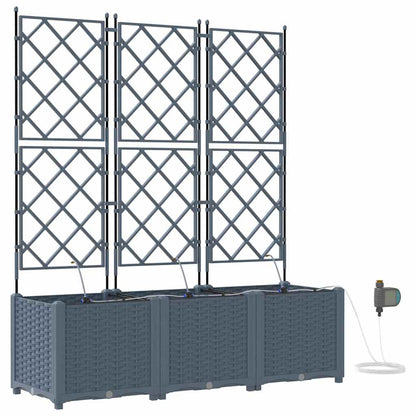 vidaXL Garten-Pflanzgefäß 3 pcs Hellgrau Stahl
