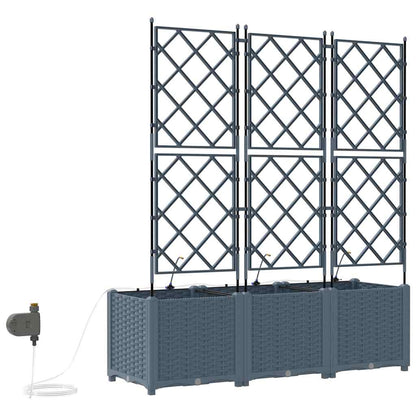 vidaXL Garten-Pflanzgefäß 3 pcs Hellgrau Stahl